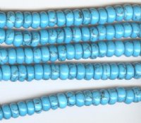 16 inch strand of 4x8mm Turquoise Heishe